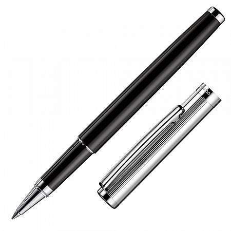 Otto Hutt Design 01 Guilloche Pinstripe Black - Rollerball