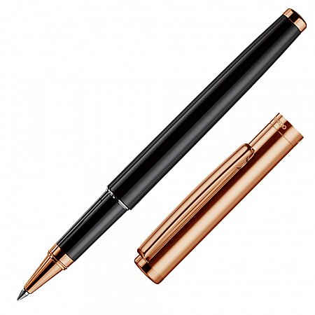 Otto Hutt Design 01 Rose Gold Smooth Black - Rollerball