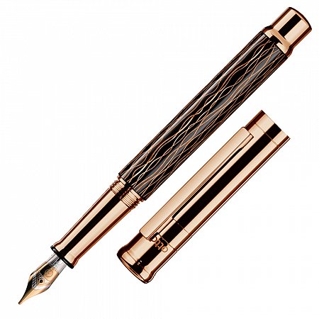 Otto Hutt Design 04 Rose Gold Wave Black 18K Gold Nib - Fountain [B]