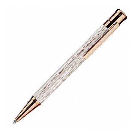 Otto Hutt Design 04 Rose Gold Wave White - Ballpoint