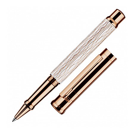 Otto Hutt Design 04 Rose Gold Wave White - Rollerball