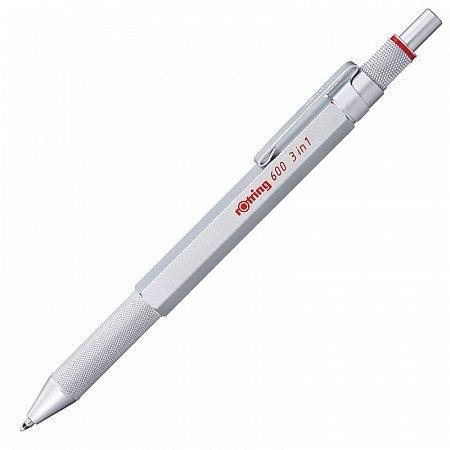 Rotring 600 Silver Multipen 3 in 1 Ballpoint/Pencil 0.5mm