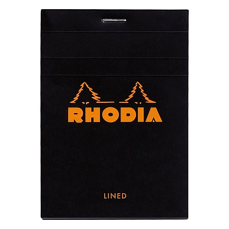 Rhodia Stapled Pad Black N°12 (8,5x12cm) - Lined